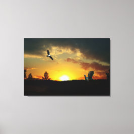 Gelbe Sonnenuntergang Grasselgrau Schattenrost Lei Leinwanddruck