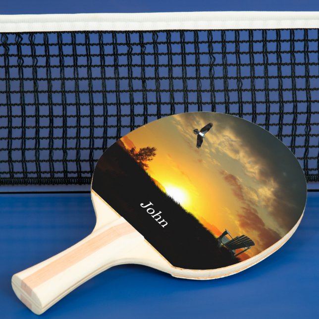 Gelbe Sonnenuntergang Grasswiese Pong Paddle Tischtennis Schläger (InSitu)