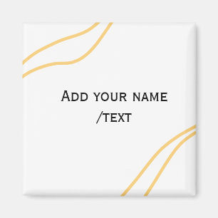 Gelbe spanische Grenzname-Textzeilen Magnet