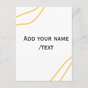 Gelbe spanische Grenzname-Textzeilen Postkarte