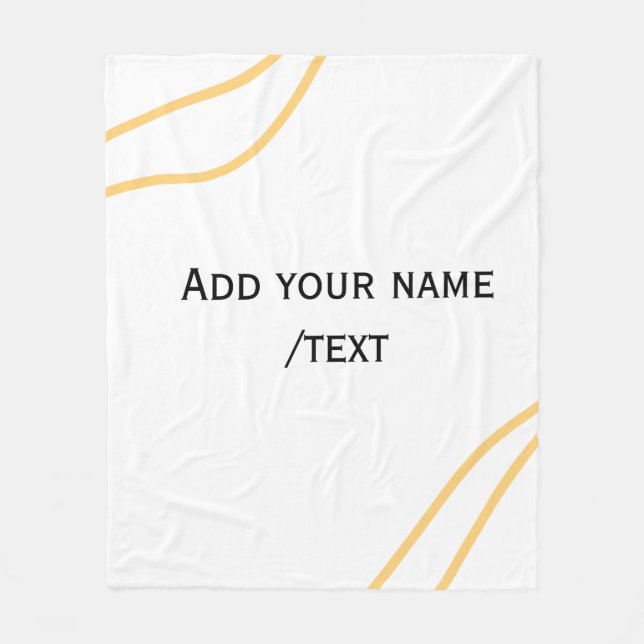 Gelbe spanische Randname-Textzeilen  Fleecedecke (Vorderseite)