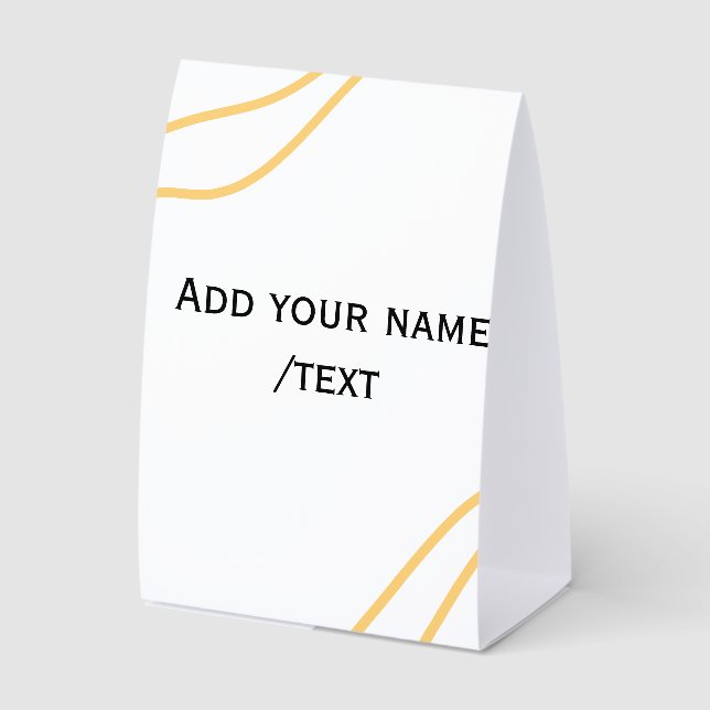 Gelbe spanische Randname-Textzeilen  Tischaufsteller (Vorderseite)