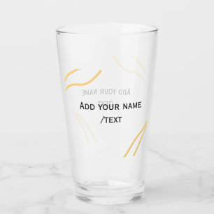 Gelbe spanische Randnamensnachrichten-Textzeilen Glas