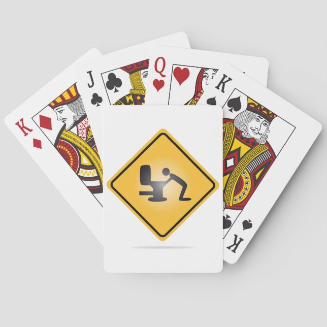 Gelbe Spielkarten des Warnzeichens des Katers (Rückseite)