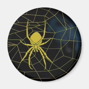 Gelbe Spinne im Netz, Webbing Magnet