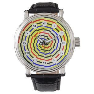 Gelbe Spiralen (römische Gesichter)Sehen von Kenne Armbanduhr