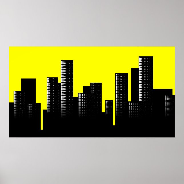 Gelbe Stadt Poster (Vorne)
