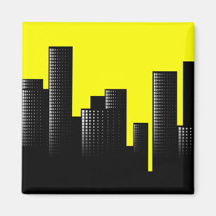 gelbe Stadtlandschaft Magnet