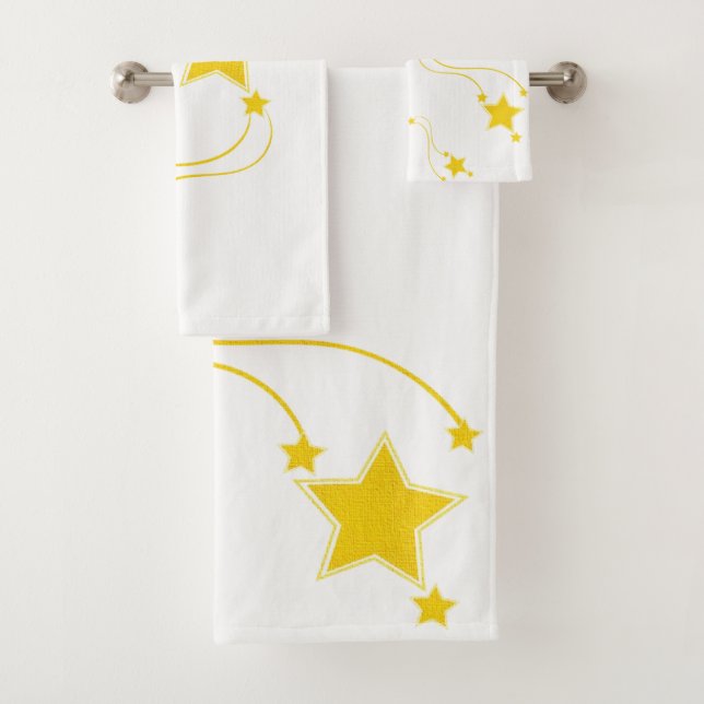 Gelbe Sterne Sets im Badezimmer Handtuch (Insitu)