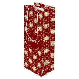 Gelbe Sterne und roter Hintergrund Geschenktüte Für Weinflaschen