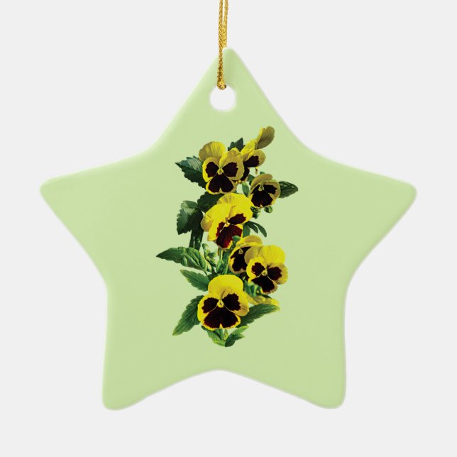 Gelbe Stiefmütterchen Keramikornament (Vorne)