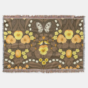 Gelbe Stiefmütterchen, Vögel und Schmetterlinge Decke
