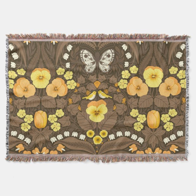 Gelbe Stiefmütterchen, Vögel und Schmetterlinge Decke (Vorderseite)