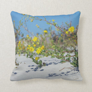 Gelbe Strand-Blumen Kissen