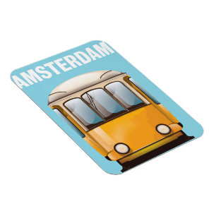 Gelbe Straßenbahnhaltestelle Amsterdam Magnet
