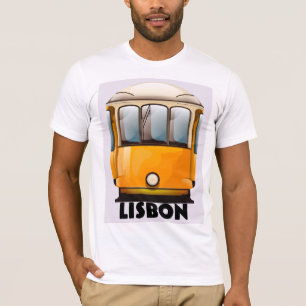 Gelbe Straßenbahnhaltestelle Lissabon T-Shirt