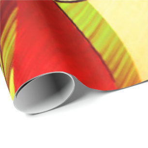 Gelbe Streifen auf rotem Hintergrund Geschenkpapier