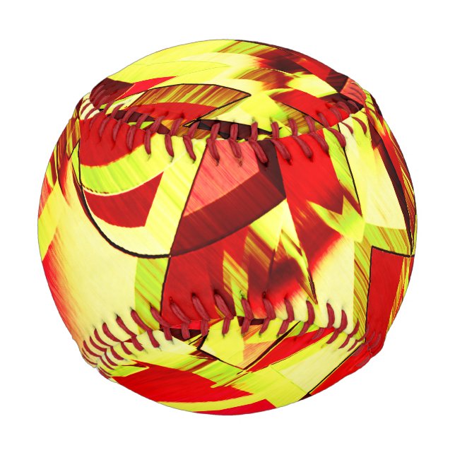 Gelbe Streifen auf rotem, tropftem Bild Baseball (Vorderseite)