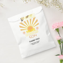 Gelbe Streifen hier kommt die Sonnendusche Geschenktütchen