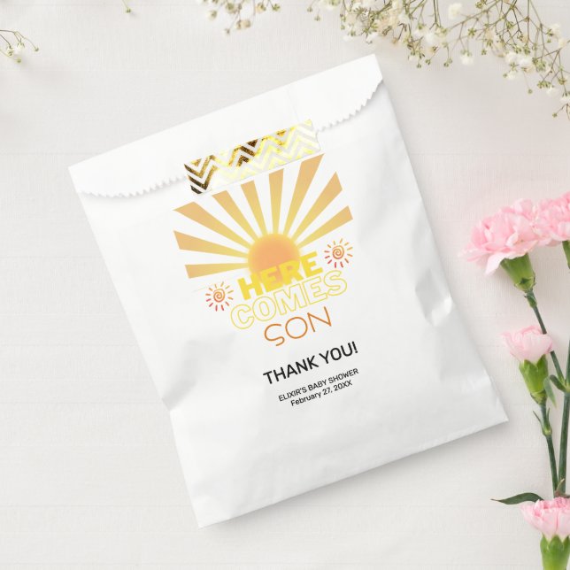 Gelbe Streifen hier kommt die Sonnendusche Geschenktütchen (Versiegelt)