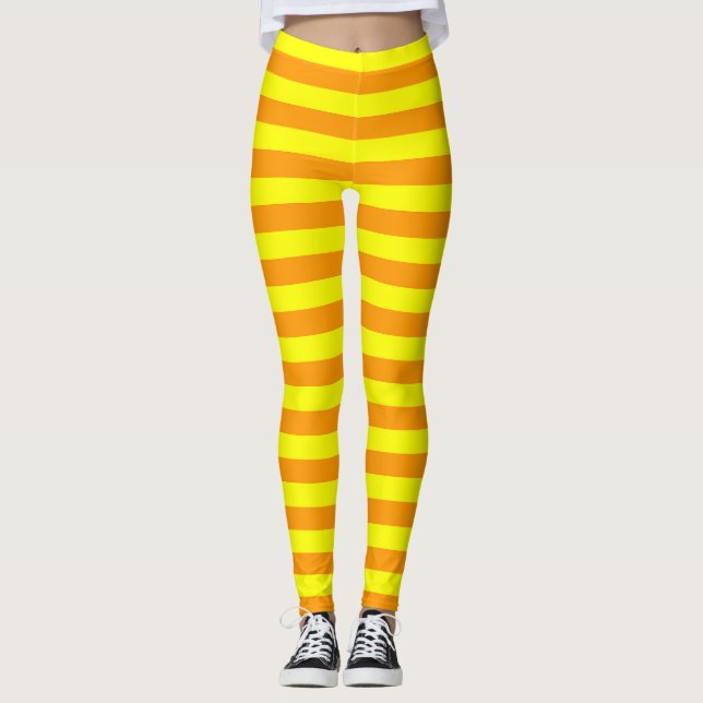 Gelbe Streifen Leggings (Vorderseite)