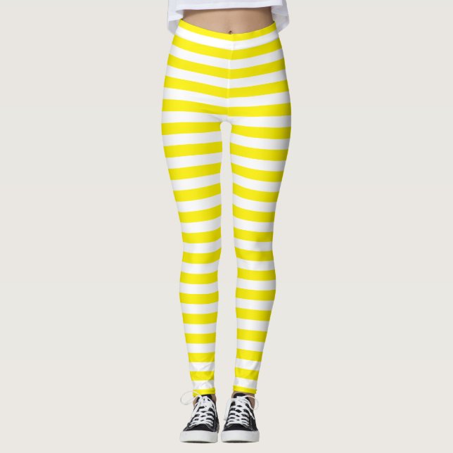 Gelbe Streifen Leggings (Vorderseite)