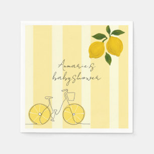 Gelbe Streifen Lemons Baby Shower Serviette