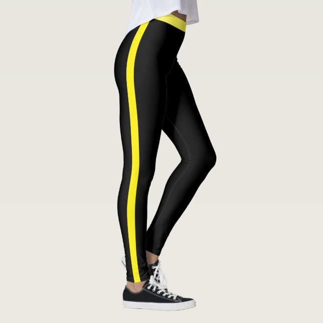 Gelbe Streifen schwarze Leggings oder Farbauswahl (Rechts)