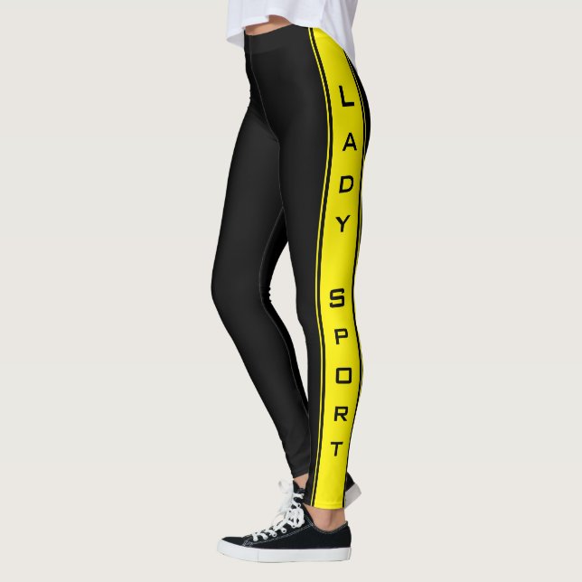 Gelbe Streifen schwarze Leggings oder Farbauswahl (Links)