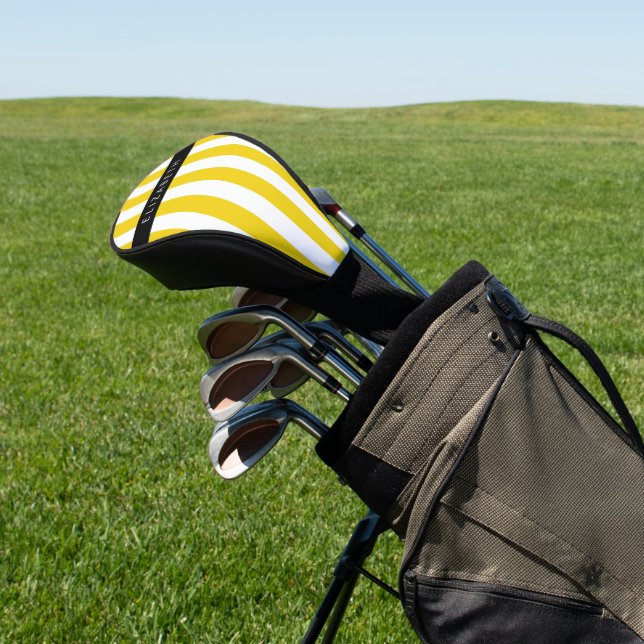 Gelbe Streifen, Streifen, Linien, Ihr Name Golf Headcover (In SItu)