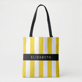 Gelbe Streifen, Streifen, Linien, Ihr Name Tasche