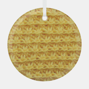 Gelbe Strickstoffe: gestreifte Textur. Ornament Aus Glas