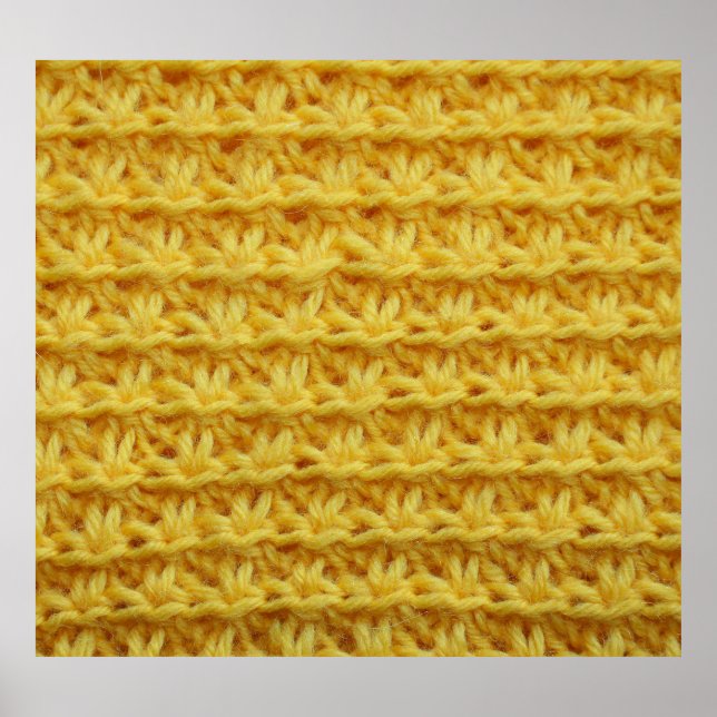 Gelbe Strickstoffe: gestreifte Textur. Poster (Vorne)