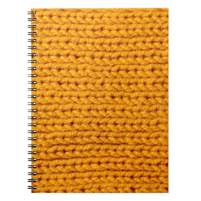Gelbe Strickwoll-Textur mit Hintergrundmuster Notizblock (Vorderseite)
