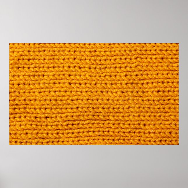 Gelbe Strickwoll-Textur mit Hintergrundmuster Poster (Vorne)
