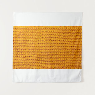 Gelbe Strickwoll-Textur mit Hintergrundmuster Wandteppich