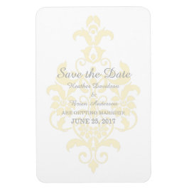 Gelbe, subtile Damask Save the Date Flexi Magnet