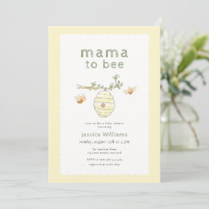 Gelbe süße Mama Biene Hummel Baby-Party Einladung