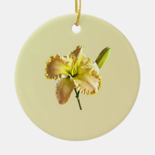 Gelbe Tageslilie Keramik Ornament