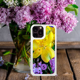 Gelbe Taglilien und Lila Lilac-Blume