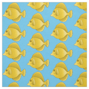 Gelbe Tang-Fisch-Cartoon-Illustration Stoff