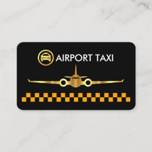 Gelbe Taxi-Boxen Gold Flugzeug Visitenkarte