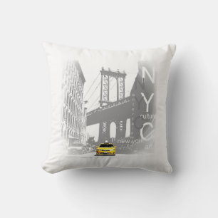 Gelbe Taxi-Brooklyn-Brücke New York City Nyc Kissen