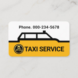 Gelbe Taxi-Grenzroutenlinie Visitenkarte