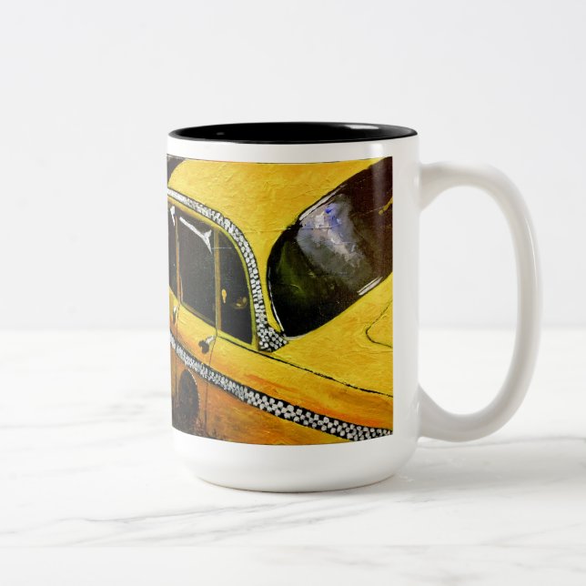 Gelbe Taxi-Tasse Zweifarbige Tasse (Rechts)