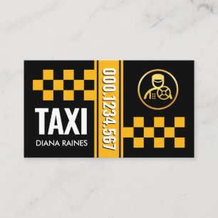 Gelbe Taxifahrer-Karo Visitenkarte