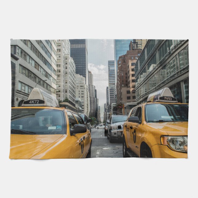 Gelbe Taxis New York Geschirrtuch (Horizontal)