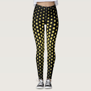 Gelbe Techno-Punktmuster Leggings