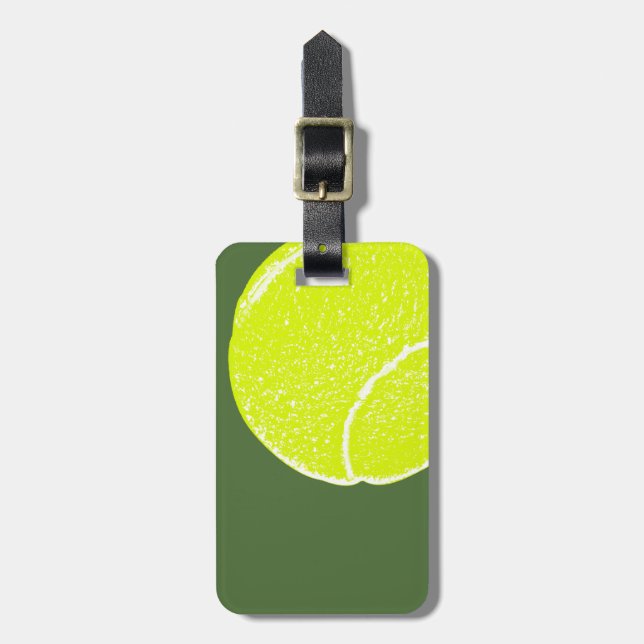 Gelbe Tennisball Gepäckanhänger (Vorderseite vertikal)