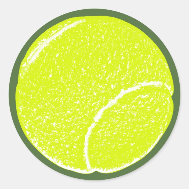 Gelbe Tennisball Runder Aufkleber (Vorderseite)